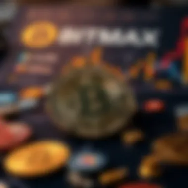Infographic illustrating the variety of cryptocurrencies supported by Bitmax.