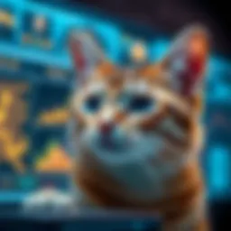 Illustration of a digital cat collection interface